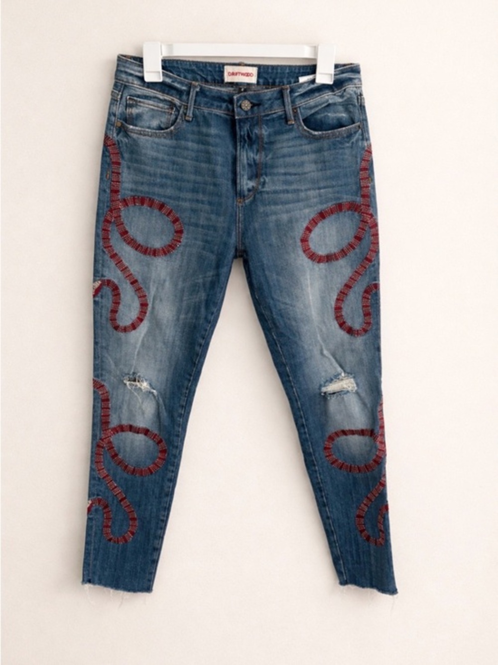 Driftwood Embroidered Joyce Serpent Embroidered Jeans 27